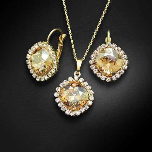 Komplekts "Apžilbinošs Spīdums III (Golden Shadow)" ar Swarovski™ kristāliem